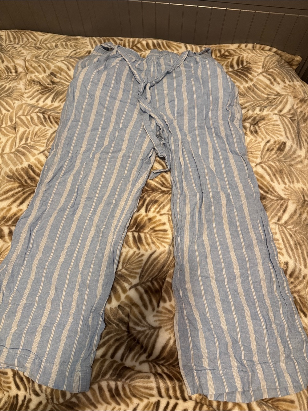 Joe Fresh Light Blue and White Striped Capris